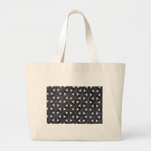 Grand Tote Bag Mosaïque gris charbon fleur de vie motif