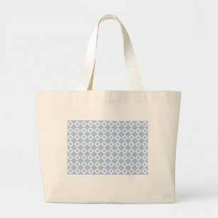 Grand Tote Bag Motif bleu clair et diamant blanc