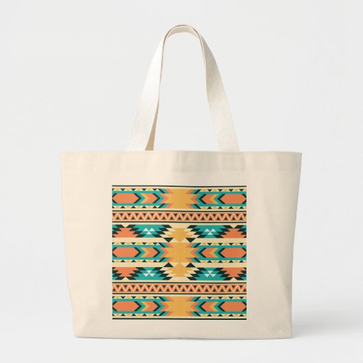 Grand Tote Bag Motif Boho de style sud-ouest (Devant)