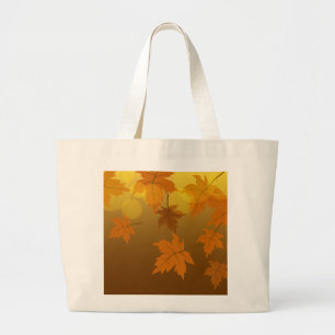 Grand Tote Bag Motif d'automne avec feuilles d'érable en chute et