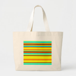 Grand Tote Bag Motif de bande coloré Customisé Designer