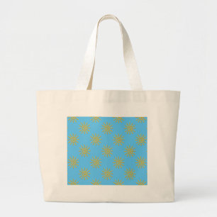Grand Tote Bag motif de dessin 3D Jaune Sun