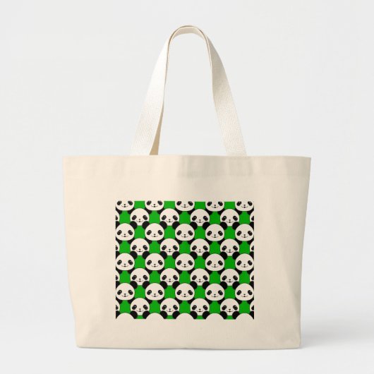 Grand Tote Bag Motif de l'ours Kawaii Panda (Devant)