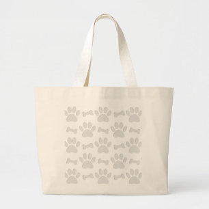 Grand Tote Bag Motif De Pâtes De Chien Coupés En Papier Et De B