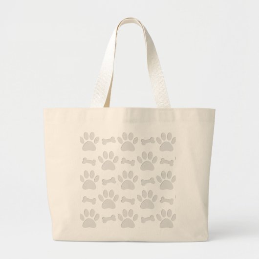 Grand Tote Bag Motif De Pâtes Et De Bones De Chien Coupé En Papie (Devant)