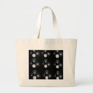 Grand Tote Bag Motif De Pelouse Noir Et Blanc,