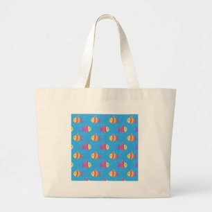 Grand Tote Bag Motif de poissons