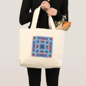 Grand Tote Bag Motif de surface composée 3 en bleu et violet (Devant (produit))