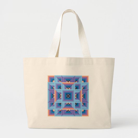Grand Tote Bag Motif de surface composée 3 en bleu et violet (Devant)