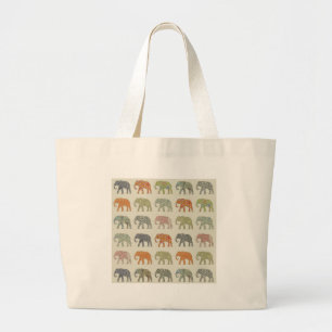 Grand Tote Bag Motif d'éléphant animal coloré