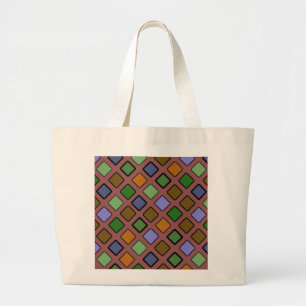 Grand Tote Bag Motif Diagonal Graphique Carrelé sur n'importe que