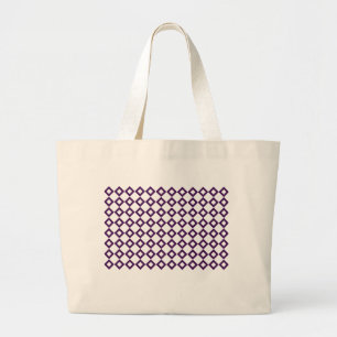 Grand Tote Bag Motif diamant blanc et violet