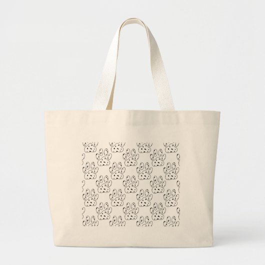 Grand Tote Bag Motif Empreinte de patte dalmate (Devant)