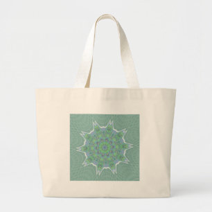 Grand Tote Bag Motif floral vert cool