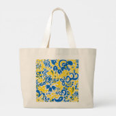 Grand Tote Bag Motif folklorique aux couleurs du drapeau ukrainie (Dos)