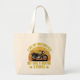 Grand Tote Bag Motocyclette de chien