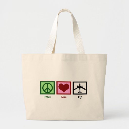 Grand Tote Bag Mouche d'amour de paix (Devant)