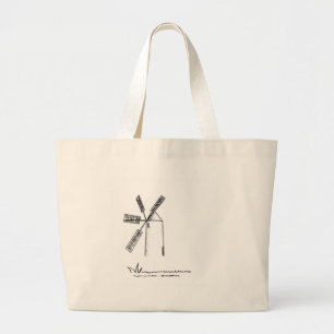 Grand Tote Bag moulin sur arrière - plan blanc