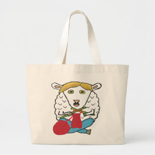 Grand Tote Bag Mouton de Tricot amusant