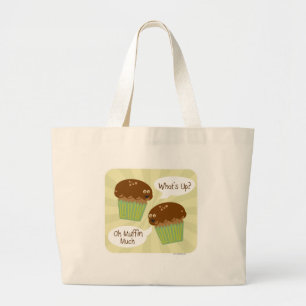 Grand Tote Bag Muffin Beaucoup Petit Déjeuner Amusant Dit