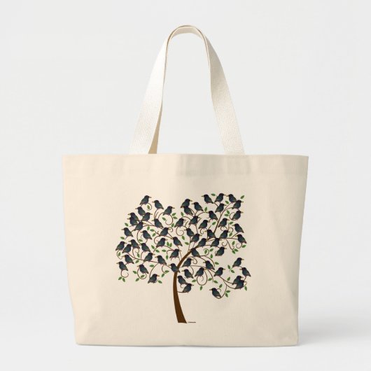 Grand Tote Bag Murmuration des étourneaux (Devant)