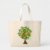 Grand Tote Bag Musical Treble Cherry Notes Arbre Whimsical Nature (Devant)