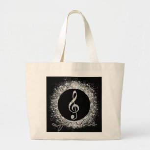 Grand Tote Bag Musique cool tendance Treble Clef Parties scintill