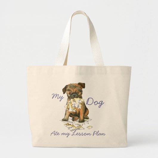 Grand Tote Bag My Brussels Griffon Mat My Lesson Plan (Devant)