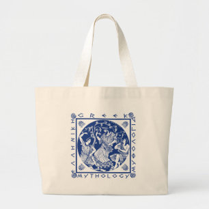 Grand Tote Bag Mythologie grecque - bleu