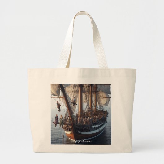 Grand Tote Bag Navire de lecteurs (Devant)