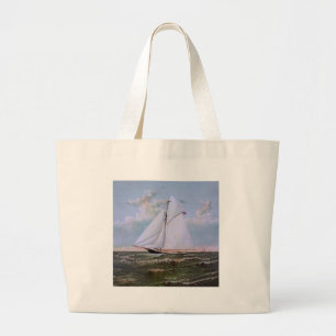 Grand Tote Bag Navire de voile antique sloop yacht voilier océan