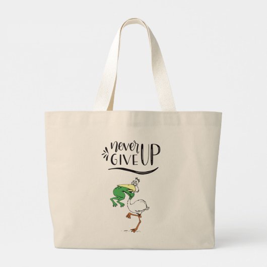 Grand Tote Bag Ne jamais renoncer à la grenouille Choquant l'oise (Dos)
