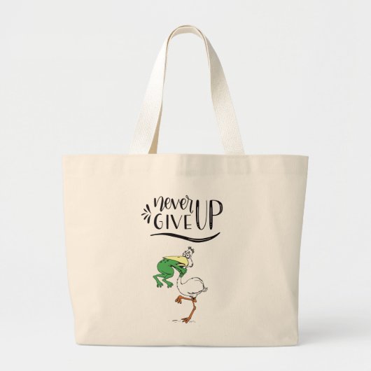 Grand Tote Bag Ne jamais renoncer à la grenouille Choquant l'oise (Devant)