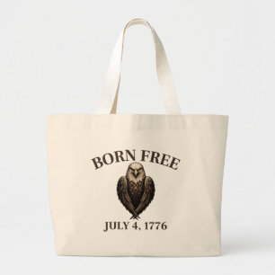Grand Tote Bag Né libre le 4 juillet 1776