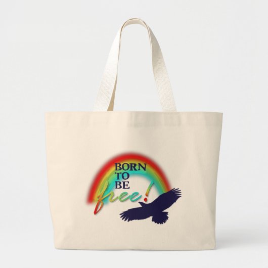 Grand Tote Bag Né pour être libre (Devant)