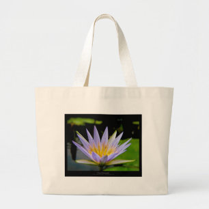 Grand Tote Bag Nénuphar de bleu de la fleur 026