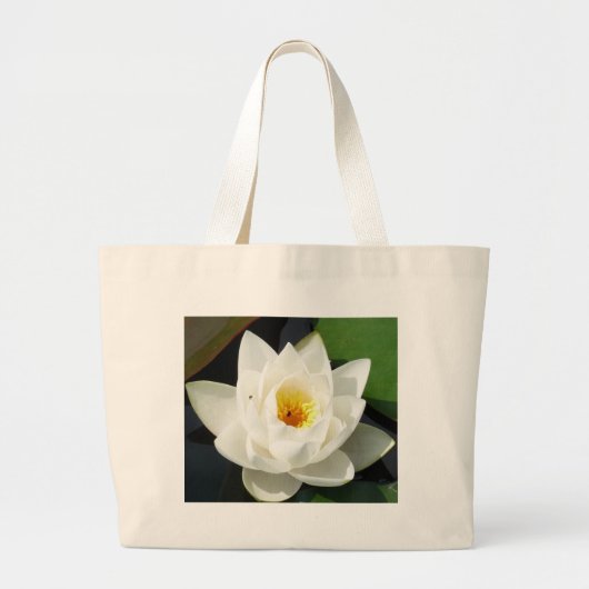 Grand Tote Bag Nénuphar Étonnant Avec Gold Center (Devant)