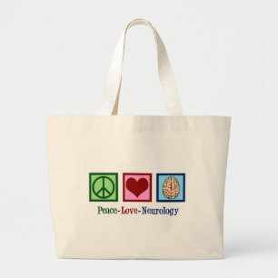 Grand Tote Bag Neurologue Peace Love Neurologie