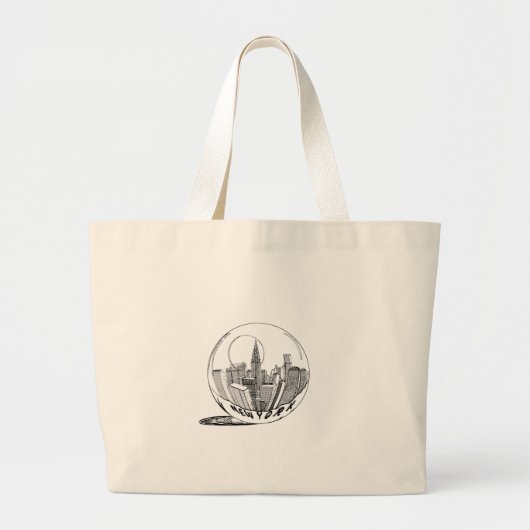 Grand Tote Bag New York dans une boule de verre (Devant)