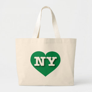 Grand Tote Bag New York Green Heart - J'aime NY