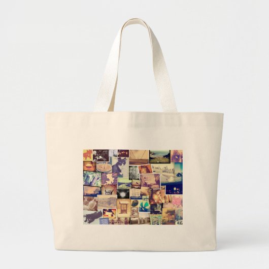 Grand Tote Bag Nice Filtre Photo Collage amusant (Devant)