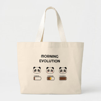 Grand Tote Bag Niveau de humeur kawaii de Panda Progression Art d