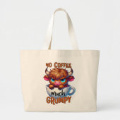 Grand Tote Bag No Coffee Much Grumpy  (Devant)