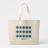 Grand Tote Bag Noël des snowflèches modernes (Dos)