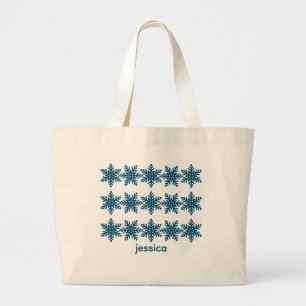 Grand Tote Bag Noël des snowflèches modernes