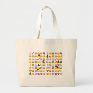 Grand Tote Bag noël emojis