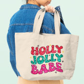 Grand Tote Bag Noël Holly Jolly Babe Parties scintillant moderne