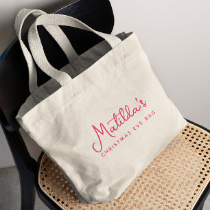 Grand Tote Bag Noël Réveillon moderne minimaliste Rouge Vacances