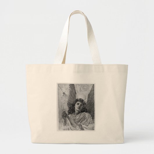 Grand Tote Bag Noël victorien d'ange vintage (Devant)