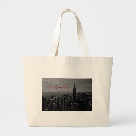 Grand Tote Bag Noir blanc New York (Devant)